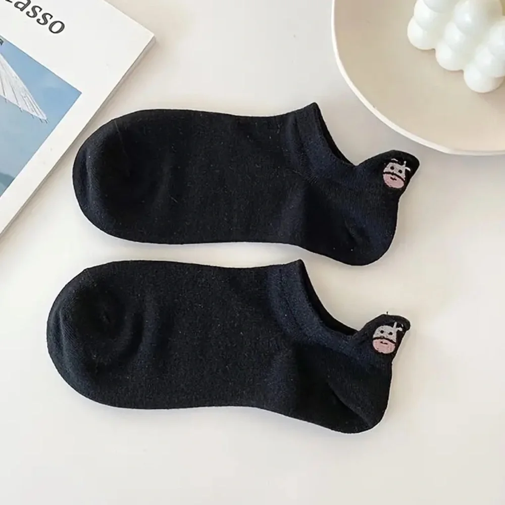 Women’s Sock& Hosiery 5 Pairs Cute Cartoon Cow Comfortable Breathable Socks